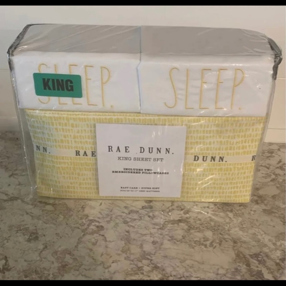New Rae Dunn King sheet set SLEEP!